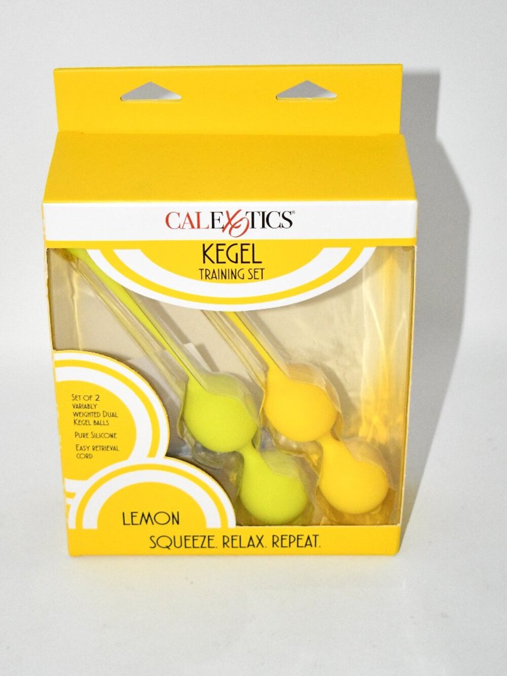CalExotics Kegel Training Set Lemon Yellow Silicone Weighted Exercisers NIB